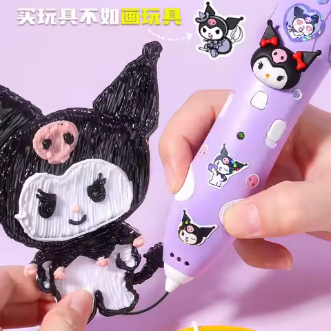 Sanrio Hello Kitty Kuromi Cinnamoroll 3D Printing Pen Anime Diy Kid Drawing Pen Low Temperature Inte