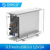 ORICO Dual 3.5   USB3.0 HDD Case 6Gbps SATA to USB 3 Transparent With Aluminum HDD Dock Station UASP