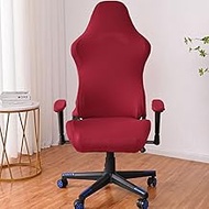 TOPPERFUN 1 Set Washable Sliovers with Desk Rotating Armrest Cover Red Stretchable Office Gaming Elastic Seat Computer Covers of Furniture Chair Armchair Stretch Protector Removable Sliover