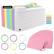 300 Pack Index Cards, 3inch X 5inch Ruled Index Cards with Ring, Colored Lined Flash Cards, Both Sid