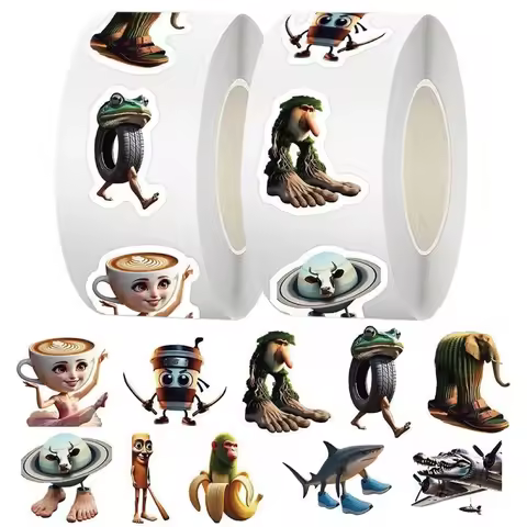 500 PCS Tung Tung Tung Sahur Stickers Cappuchino Assasino Tralalero Tralala Boneka Ambalabu Cartoon 