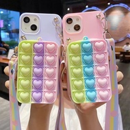 Casing Huawei Y9s Y6s Y7A Y6P Y7P Y8P 2020 Y6 Y7 2018 Y6 Y7 Pro Y9 Prime 2019 Mate 20X 10 20 Pro Pop It Fidget Push Bubble Rainbow Love heart Wallet Toys Stress Reliver Soft TPU Silicon Phone Case Cover