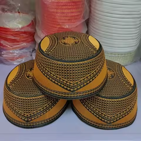 Muslim Caps For Men Clothing Hat Turkey Tax Kippa Kufi Saudi Islamic Prayer Ellipse Embroidery 03372