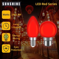 SUNSHINE LED Bulb Red Globe Red Candle Bulb 1W/1.5W B22/E12/E14/E27 LED Altar Light