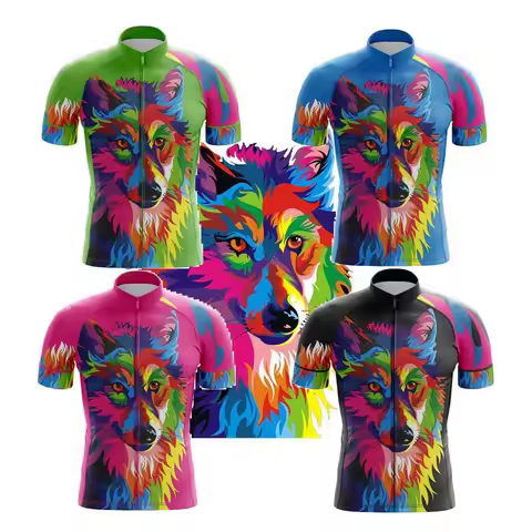 New Wolf Men Cycling Jersey MTB Maillot Bike Shirt Downhill Jersey High Quality Pro Team Tricota Mou