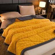 無印良品毛毯加厚冬季三層夾棉珊瑚絨毯高級單人毯子雙層絨毛蓋毯
