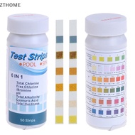 6 IN1สระว่ายน้ำ PH คลอรีน Spa bromine Acid Test Strip Cyanuric alkalinity