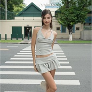 [Peinn] Augety Studio Plaid Two-Layer Flared Short Skirt, Nadia Skirt