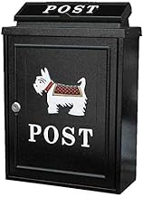 EatingBiting 16" Puppy Logo Wall Mounted Letter Box Lockable Post Mail Box Parcel Letterbox Vintage Mailbox Thickness:13cm 3kg Lockable Mailbox Security Lockbox Outdoor Retro Aluminum Post Box Secure