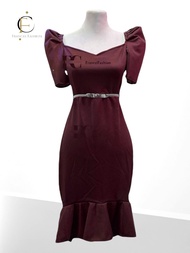 Elegant Modern Filipiniana Casual Dress with Ruffles - Free Size