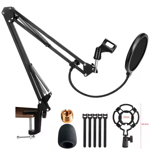 Metal Microphone Stand High Quality Cantilever Arm Holder Scissor Desktop Mic Stand for K688 AM8 A8 