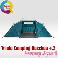 TENDA Quechua Family Camping Tent Family Tent With Polish 4.2 Camping Tent Capacity 4 Person Camping