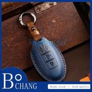 BCReal Leather Car Key Case For Nissan Quest MPV Elgrand NV200 Evalia Serena 4 Buttons Remote Fobs