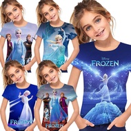 [Children's Clothing] Children's T-Shirt baju Frozen Elsa Girl (3-12 Years Old) Birthday Gift Summer
