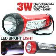 ORT LED 3W Rechargeable Flashlight Bright Torch Light
