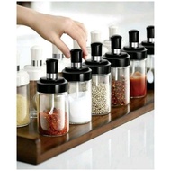 Glass Spice Bottle/Kitchen Spice Holder Sugar Salt Equipped With A Multipurpose Spoon/Kitchen Spice Container