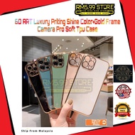 Honor X5 X6a 6D Art Luxury Color Gold Frame Camera Pro Soft Tpu Case