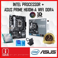 ASUS PRIME H610M-A WIFI D4 H610 LGA1700 Motherboard + Intel 12TH GEN / 13TH GEN CORE I3 / I5 / I7 / 
