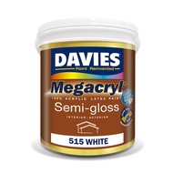 ✺Davies DV515 Megacryl Semi-Gloss White 100% Acrylic Latex Paint (Water-Based) 4Liters