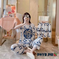 3in1 Korean Sleepwear  Terno Pajama Set For Women Plus Size Nightwear Lounge Round Neck Homewear #25