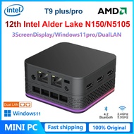 T9 Plus/Pro Mini PC Intel N150/N5105 DDR5  Windows 11 Computer Dual LAN Three HDMI Desktop