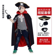 Halloween Pirate Cos Costume Set Pirate Captain Hat Children Boy Pirate Knife Gun Birthday Gift Hall
