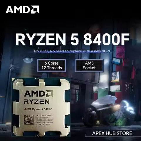 AMD Ryzen 5 8400F Up to 5.1GHz 65W TDP AM5 Socket 6 Cores 12 Threads Support PCIe 4.0 Multi Tasking 