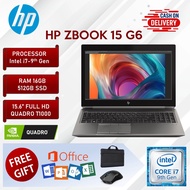 HP Zbook 15 G6 Workstation Laptop i7 9th Gen 16GB RAM 512GB SSD 15.6 Inch FHD Display NVIDIA Quadro T1000 Graphics