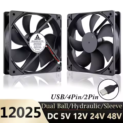Gdstime 120mm USB PC Fan 5V 12V 24V 48V 12cm DC Brushless Cooling Fan 12025 2PIN 3PIN 4PIN Ball Comp