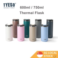 TYESO Thermal Flask 600ml/750ml Vacuum Insulated Water Bottle Stainless Steel Tumbler Leakproof