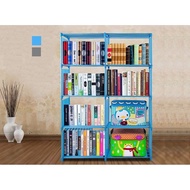 8 Grid DIY Multilayer Lightweight Plastic Book Shelf Shelving Cabinet Storage Rack Simple Bookshelf 