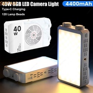 SEYAN RGB LED Camera Light, 40W 2800-9000K Mini LED Video Lamp, Multi-functional 4400mAh Battery FX 