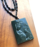 聞聲救苦觀世音-和田玉塔青項鍊吊墜車掛/老師送禮【HotSummer】