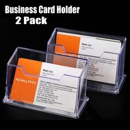 2PCS Business Card Holder Transparent Acrylic Card Storage Box Business Large Capacity Office Desktop Business Card Box Display Stand