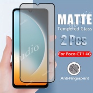 Poco C71 4G 2025 Full Cover Matte Tempered Glass For Xiaomi Poco C71 PocoC71 4G 2025 Anti-Fingerprin