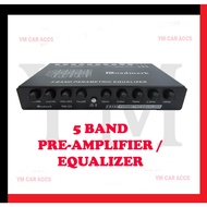 ROADMARK 5 Band Parametric Equalizer Audio Equalizer With Subwoofer Car Audio Pre-Amp