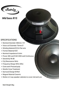 Speaker 15 inch R15 LOW