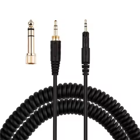 【Festival】ATH-M50x Replacement Coiled AUX Cord- For Audio-Technica Models M40x, M70x Headphones(1/4"