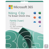 Nâng cấp Tài Khoản Microsoft Office 365 Email Chính Chủ 1 Năm (1TB 5 thiết bị) – Bảo Hành 12 Tháng