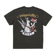 #FR2 Rabbits Tattoo Garment Dye T-shirt, men's and women's short sleeved T-shirt trend