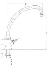 Doe DE115A Pillar Mounted Sink Tap - Arrowline handle