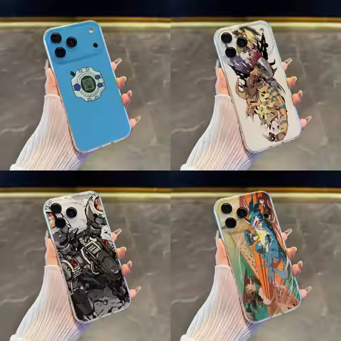 D-Digimon Cartoon Phone Case For iPhone 17,16,15,14,13,12,11 Pro,Max,Plus,X,XS,XR,SE4,E Mini Transpa