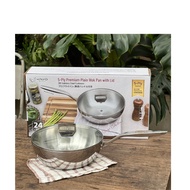 Chảo inox 316 Liền Khối 5 lớp 5-Ply Premium Kaiyo Chống Dính Tự Thân Sâu Lòng Có Vung Kính SIZE 24CM