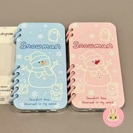 Cute Couple Snowman Phone Case For Samsung Galaxy S25 S24 S23 Ultra A55 A54 A53 A52 A52S A35 A34 A33