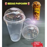 EC 32oz PP Cup with Dome Lid(50set±)/ Pop Corn Cup/ Disposable Plastic Cup 32oz / SU TANK/ Ikan Laga
