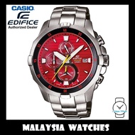 (OFFICIAL WARRANTY) Casio Edifice EFM-502D-4A Chronograph Diver 200M Red Dial Stainless Steel Watch 