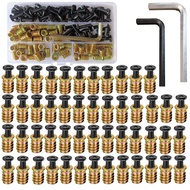 Wood Insert Bolt Fastener Connectors Threaded Inserts for Wood for Furniture Chair Table Desk Crib B