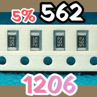 10pcs Chip resistor smd 562 5K6 5% size 1206 3216 5.6Kohm 5.6K ohm 5.6 kohm 5.6 Kohm 5.6K ohm 5.6 Ko