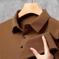 【READY SOTCK】men's Polo Shirt Embroidery Business Polo Shirt Lapel Long-sleeve Polo Shirt Casual T-shirt