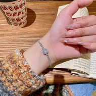 YooHaeng - NYSSA Luxury Zircon Round Gemstone Rhodium Chain Drawstring Bracelet G0101